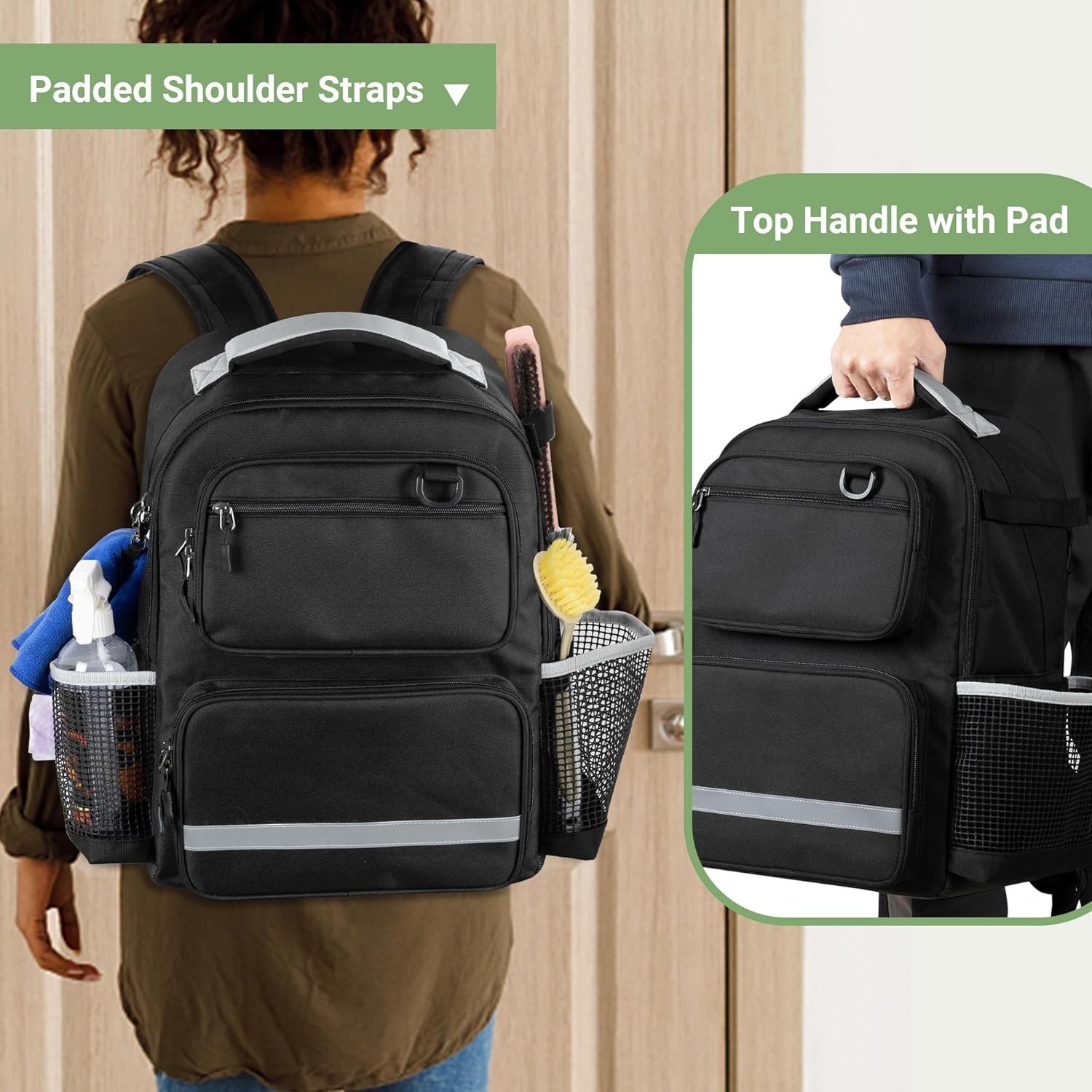 Deluxe Waterproof Cleaning Backpack with Multiple Pockets for Organizing Tools