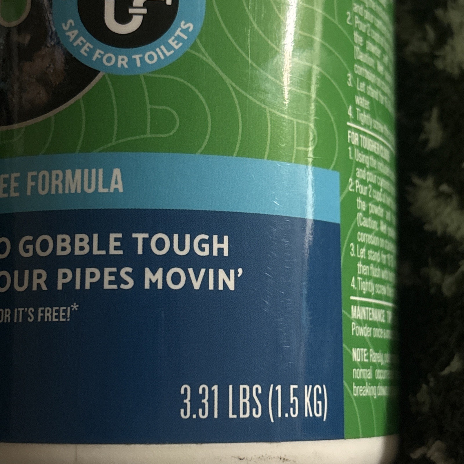 Drain Clog Remover and Drain Opening/Cleaning Powder 3.31 lbs Green Gobbler