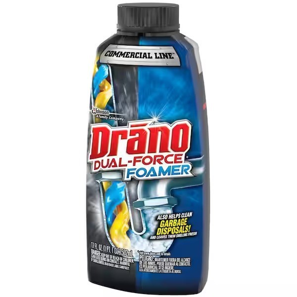 Drano 17 fl. oz. Dual-Force Foamer Clog Remover, Commercial Line Drain Cleaner