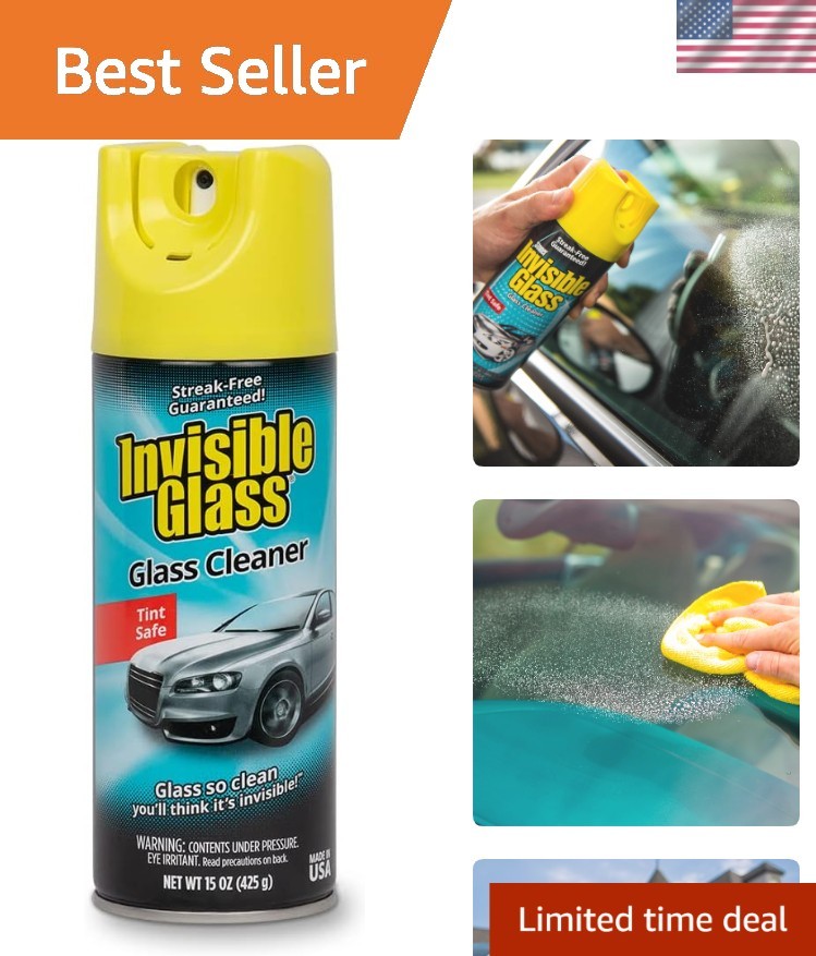 91163 Streak-Free Glass Cleaner Spray – 15 oz Ammonia-Free Formula