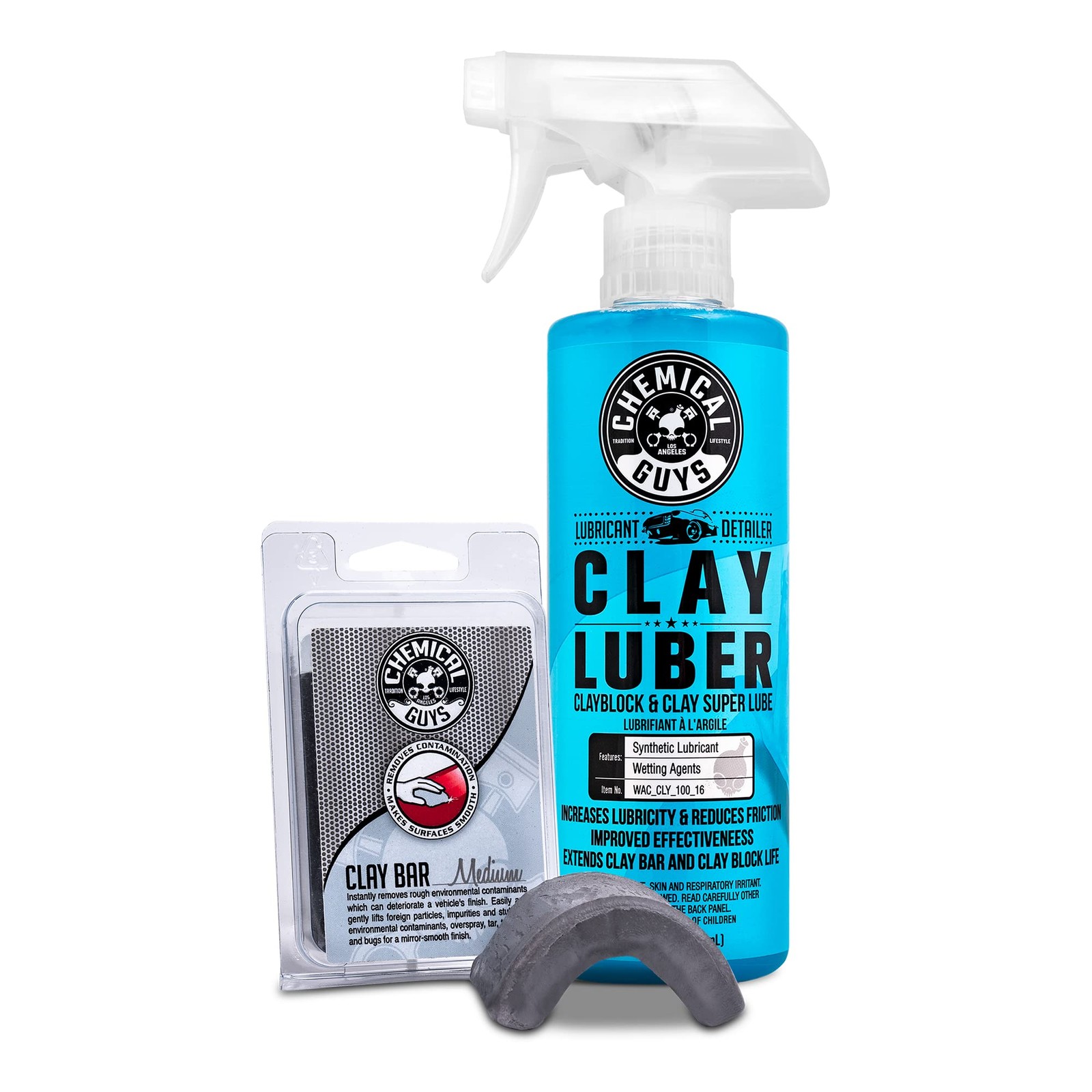 Chemical Guys Medium Duty Clay Bar Kit with Luber Lubricant – Car Paint Detailin