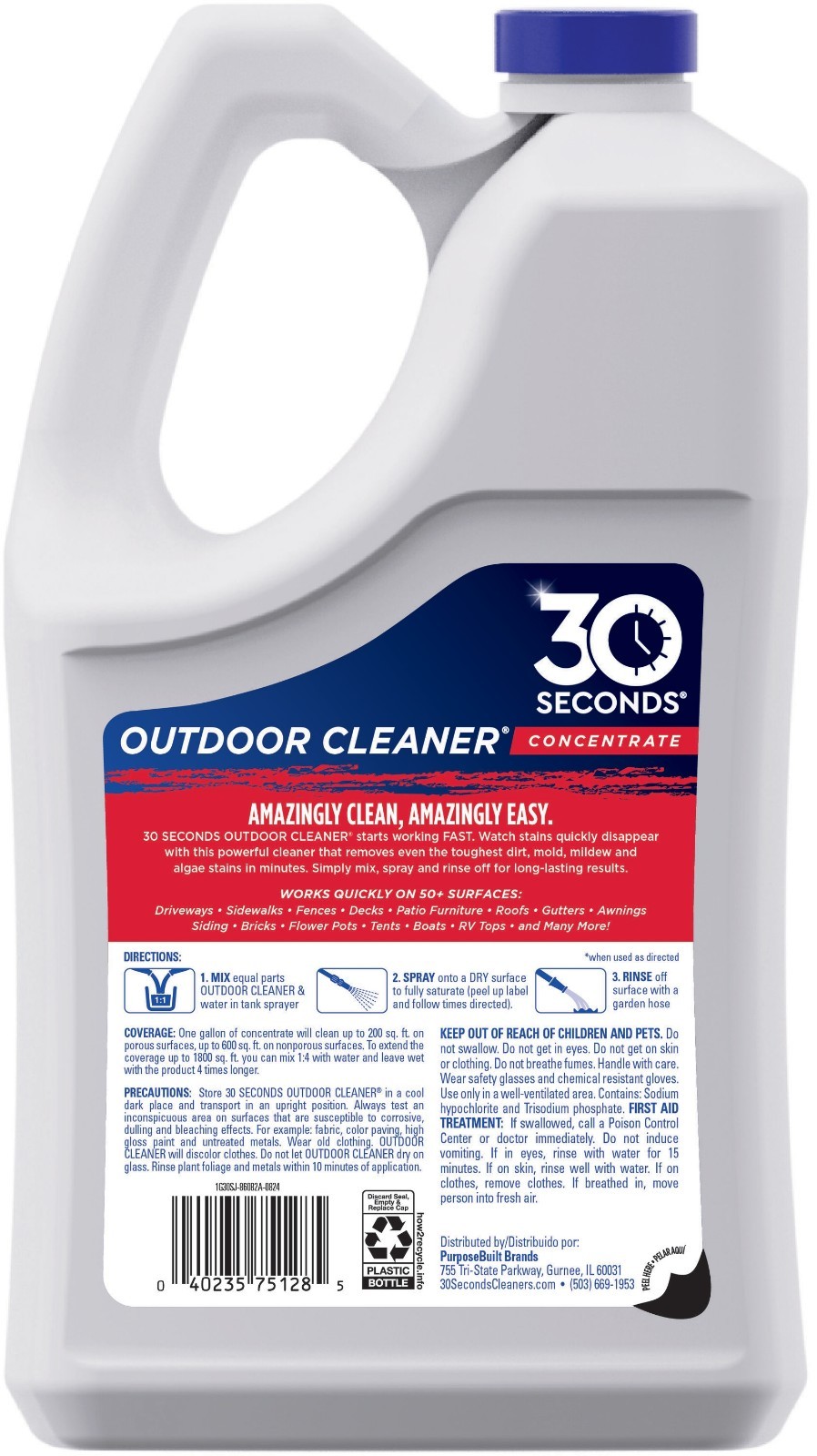 30 SECONDS 1-gallon Mold and mildew stain remover Concentrated Outdoor Cleaner