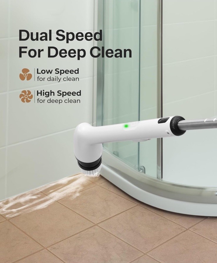 Electric Spin Scrubber, IPX7 Bathroom Cleaner Brush, Cordless Shower Scrubber…