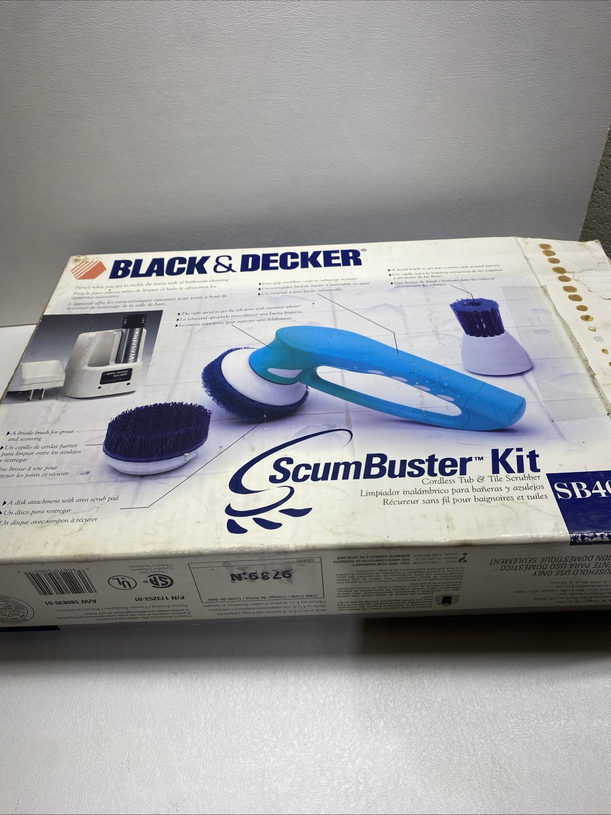 Black &Decker ScumBuster SB400 Cordless Scrubber Kit Blue VersaPak-Used-Open Box