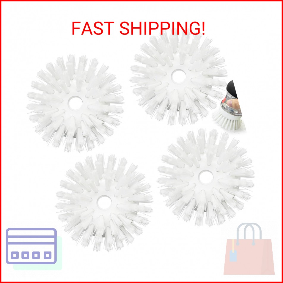 Palm Brush Refills for OXO Soap Dispensing Dish Brush – 4 Pack Cleaning Replacem