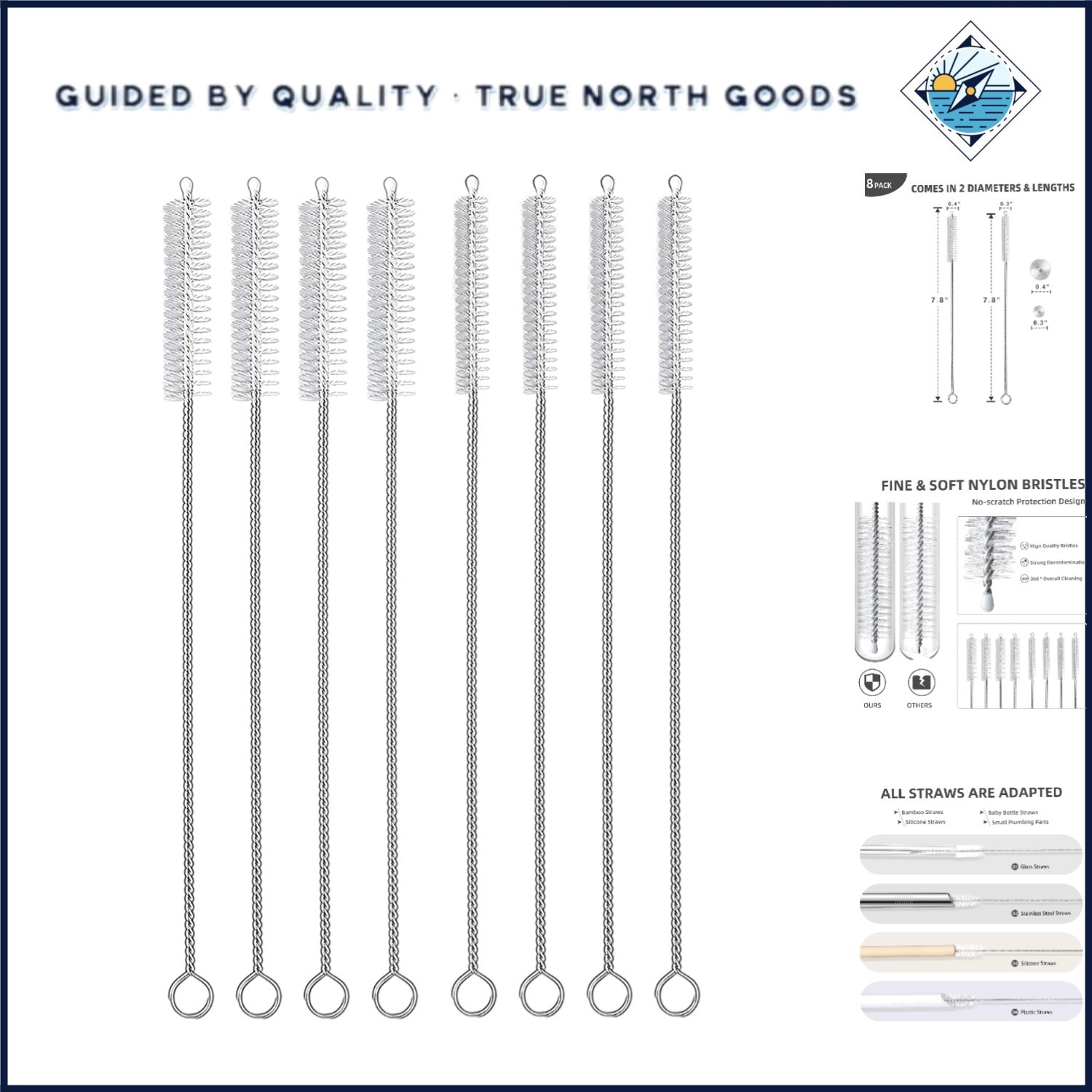 Flexible Long Cleaning Brushes for Straws, Hookah, Coffee Pot, and Pet Fountains