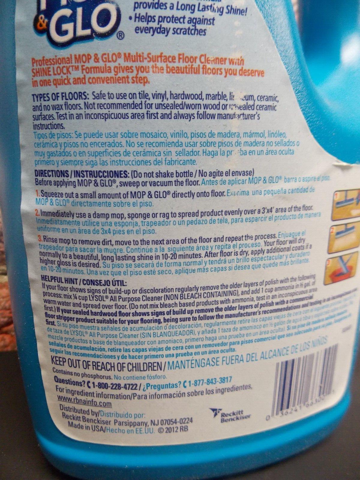 Mop & Glo Triple Action Floor Cleaner Fresh Citrus Scent 64oz Bottle 74297EA