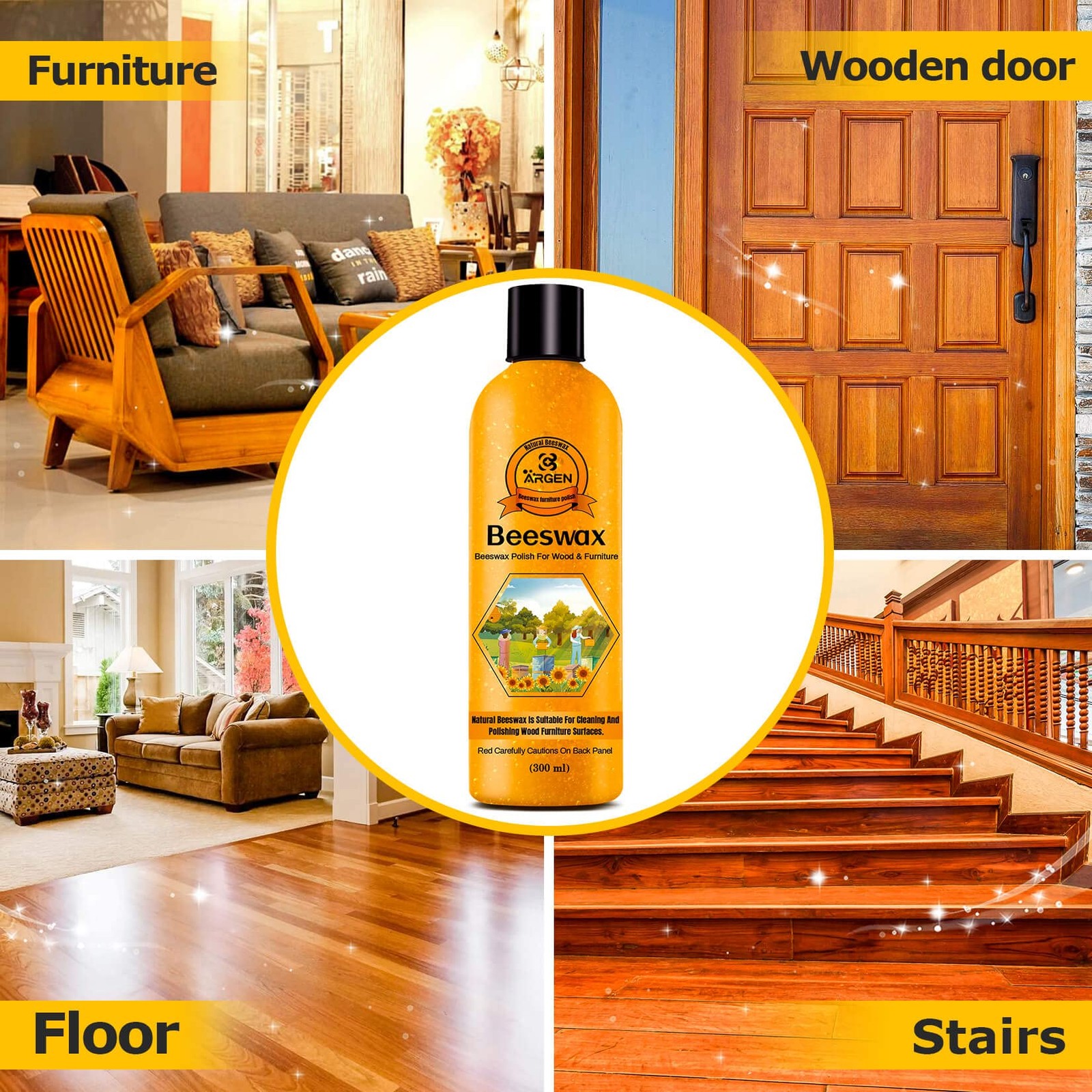 Beeswax Furniture Polish – Natural Wood Conditioner and Finish Restorer 300ML