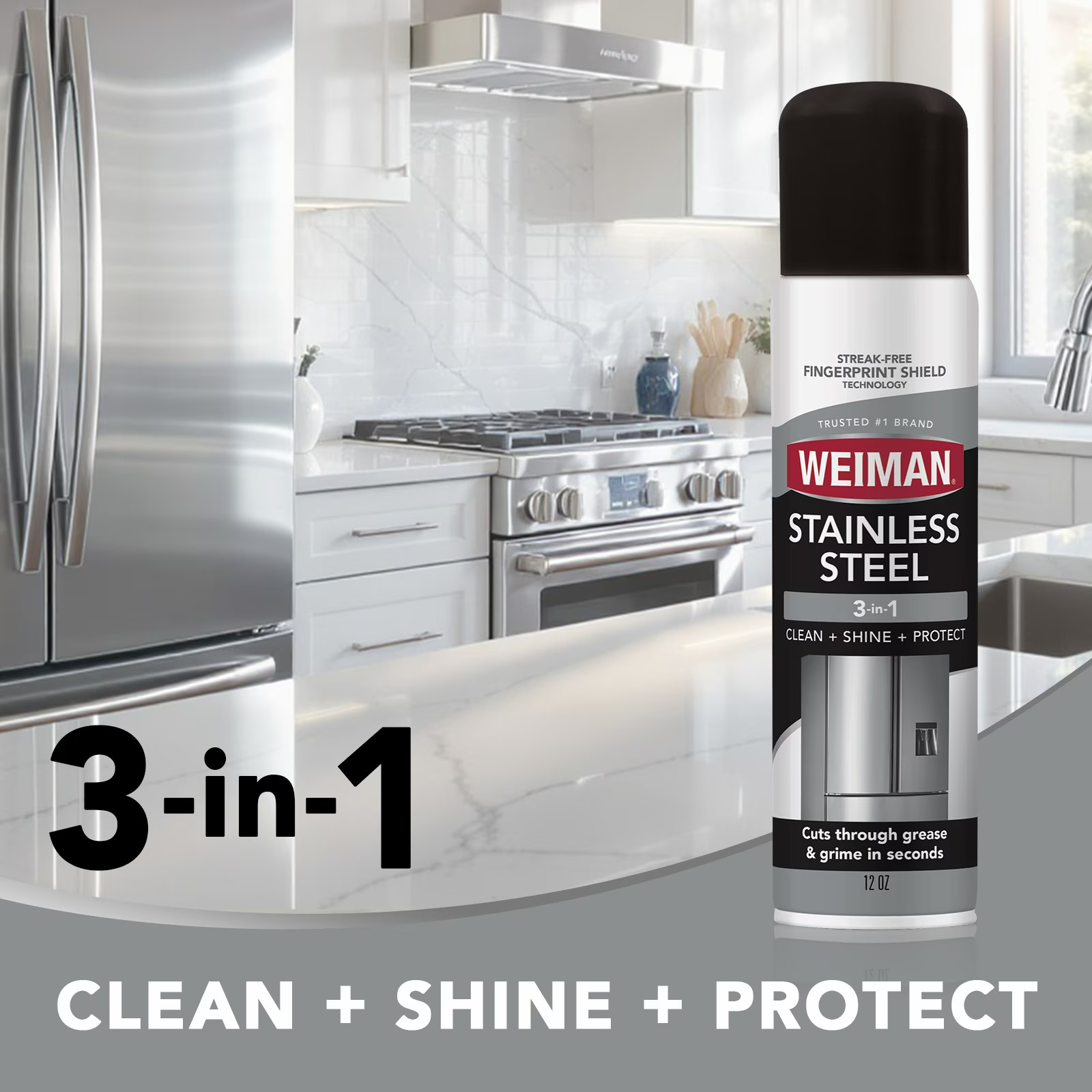 Weiman Stainless Steel Cleaner Polish Spray 12 Oz Floral Scent Appliances