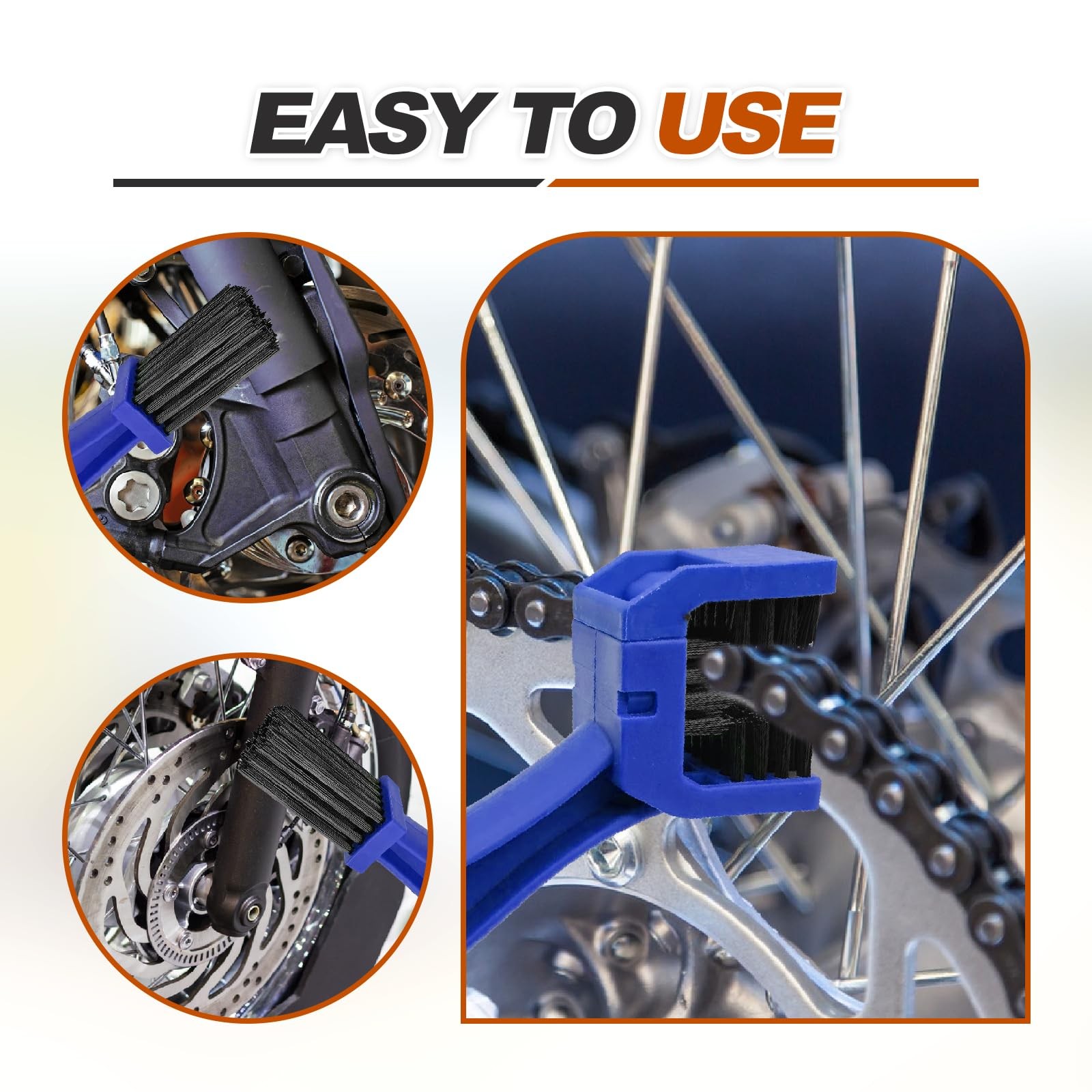 2 Pcs Motorcycle Chain Washer Bike Chain Scrubbing Brush Two Head Cleaning Brush
