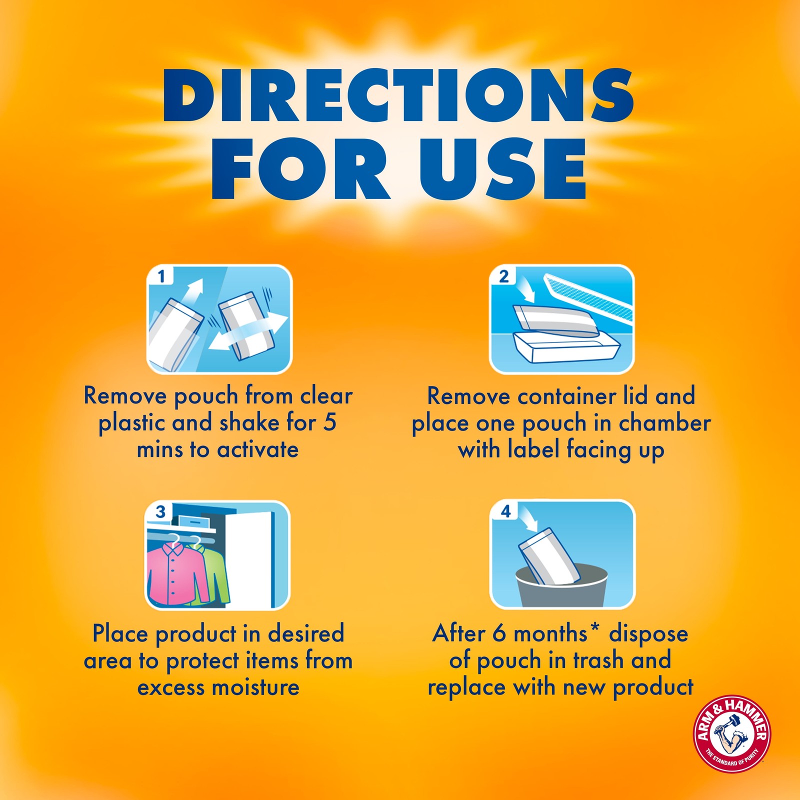 (2 pack) Arm & Hammer Storage Moisture Absorber and Odor Eliminator, 10.5 oz.