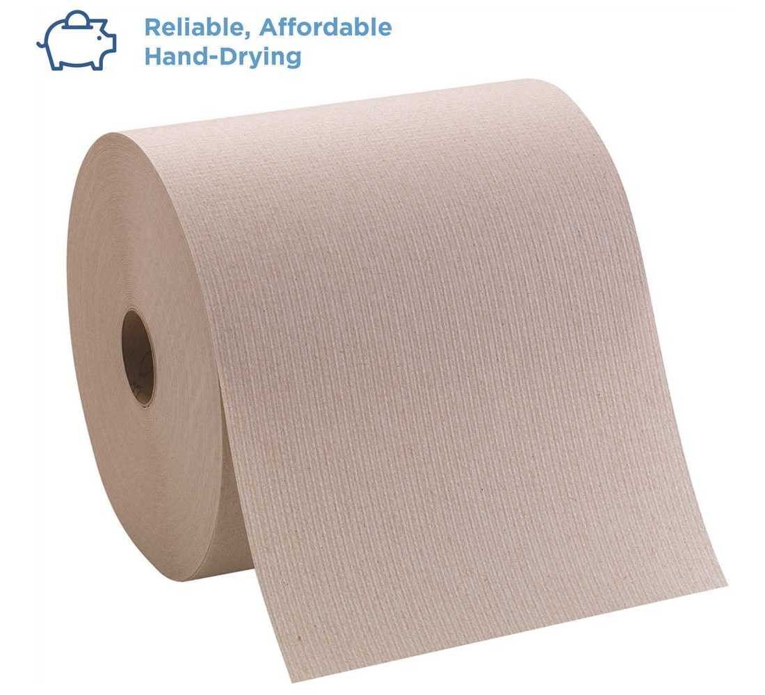 Pacific Blue Basic Roll Paper Towel 7.8X7.875 IN 800 FT 1PLY Kraft Standard Roll