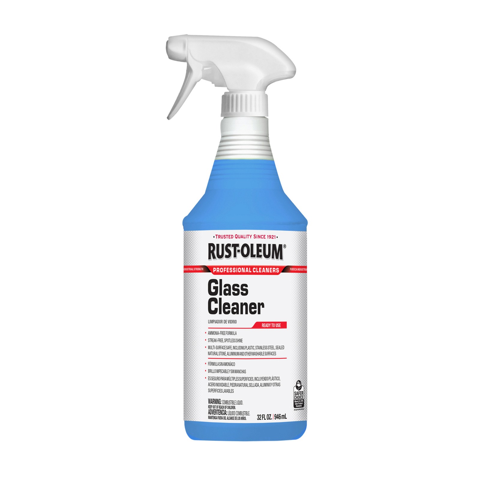 Rust-Oleum Professional Cleaning, Glass Cleaner 32oz Trigger, Ounces 32 oz,