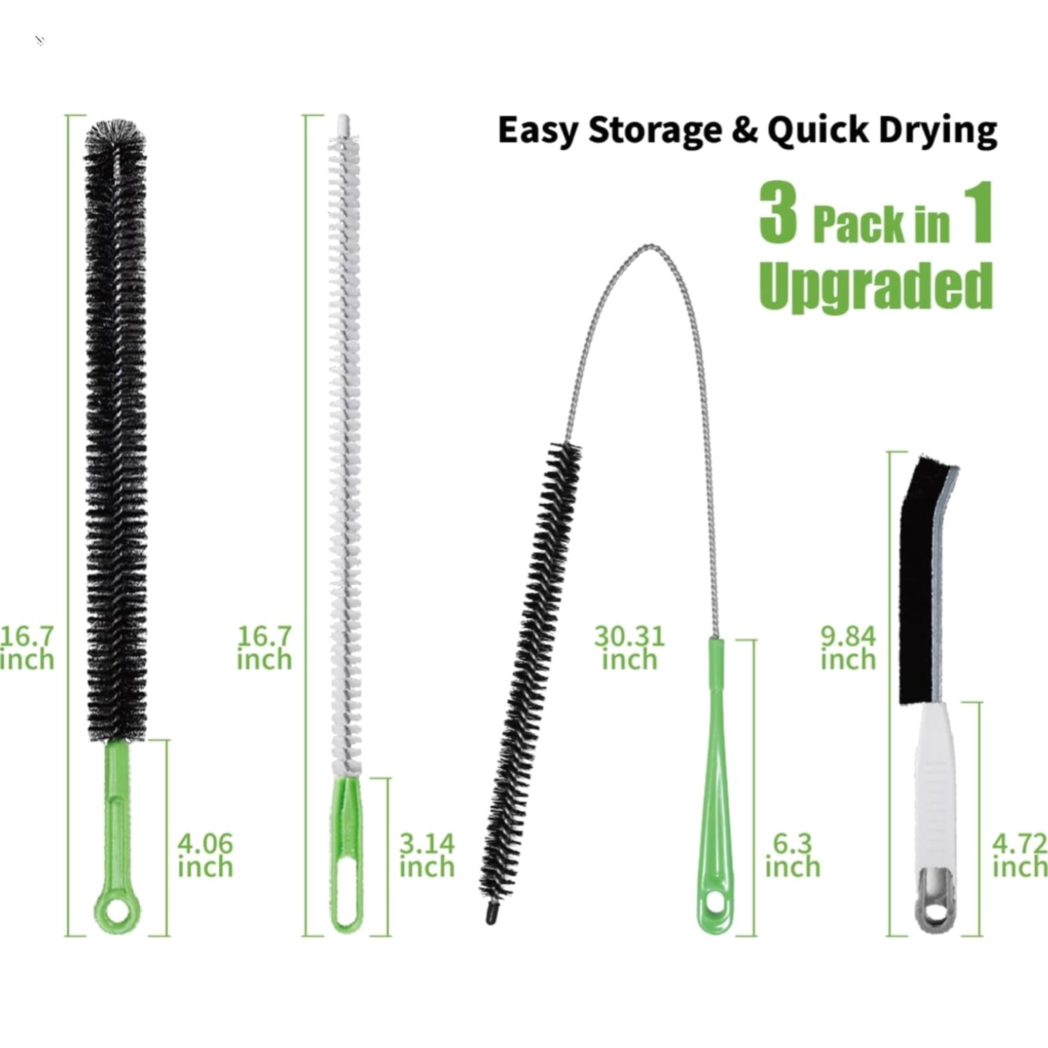 4pcs Flexible Cleaning Brush Set for Dryer Vents, Fridge Coils, HVAC Systems …