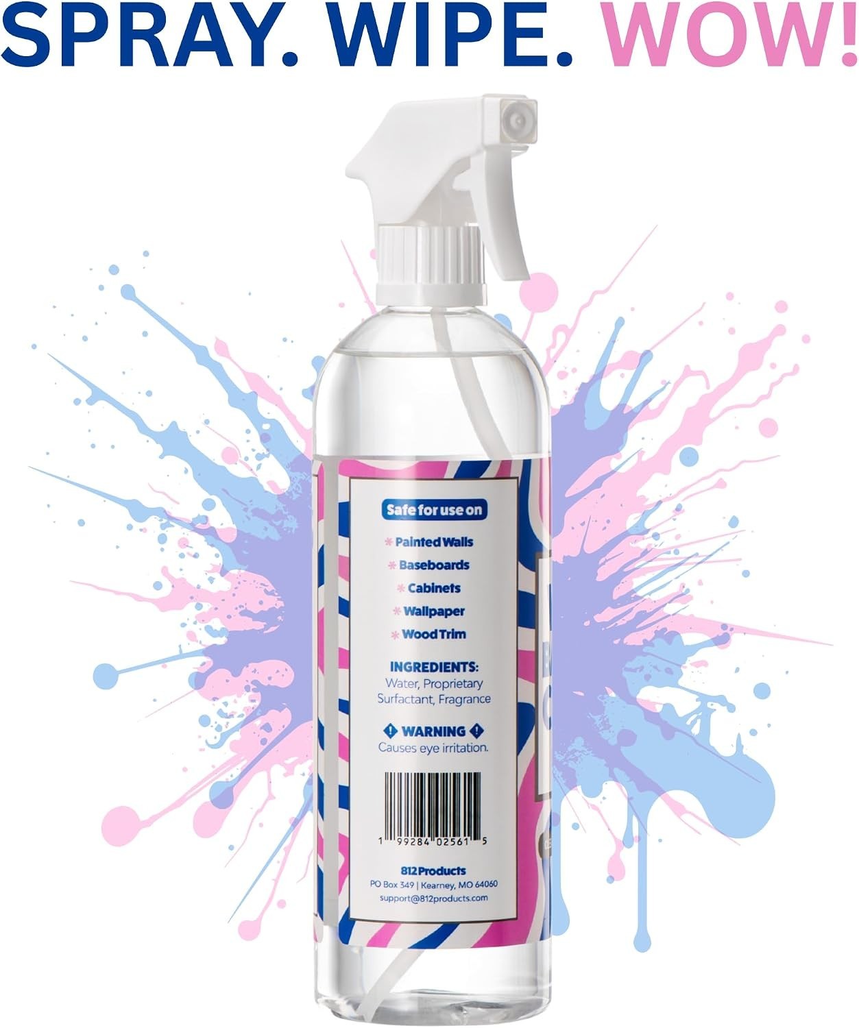 812 Wall & Baseboard Cleaner Spray – Safely Cleans Painted Walls, Baseboards,…