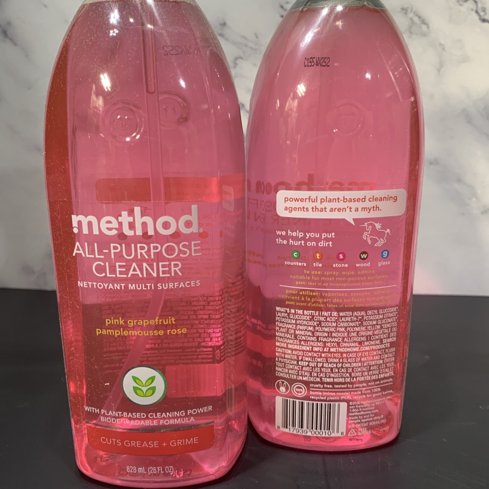 2 Pack – Method Pink Grapefruit All-Purpose Natural Surface Cleaner 28 oz Each