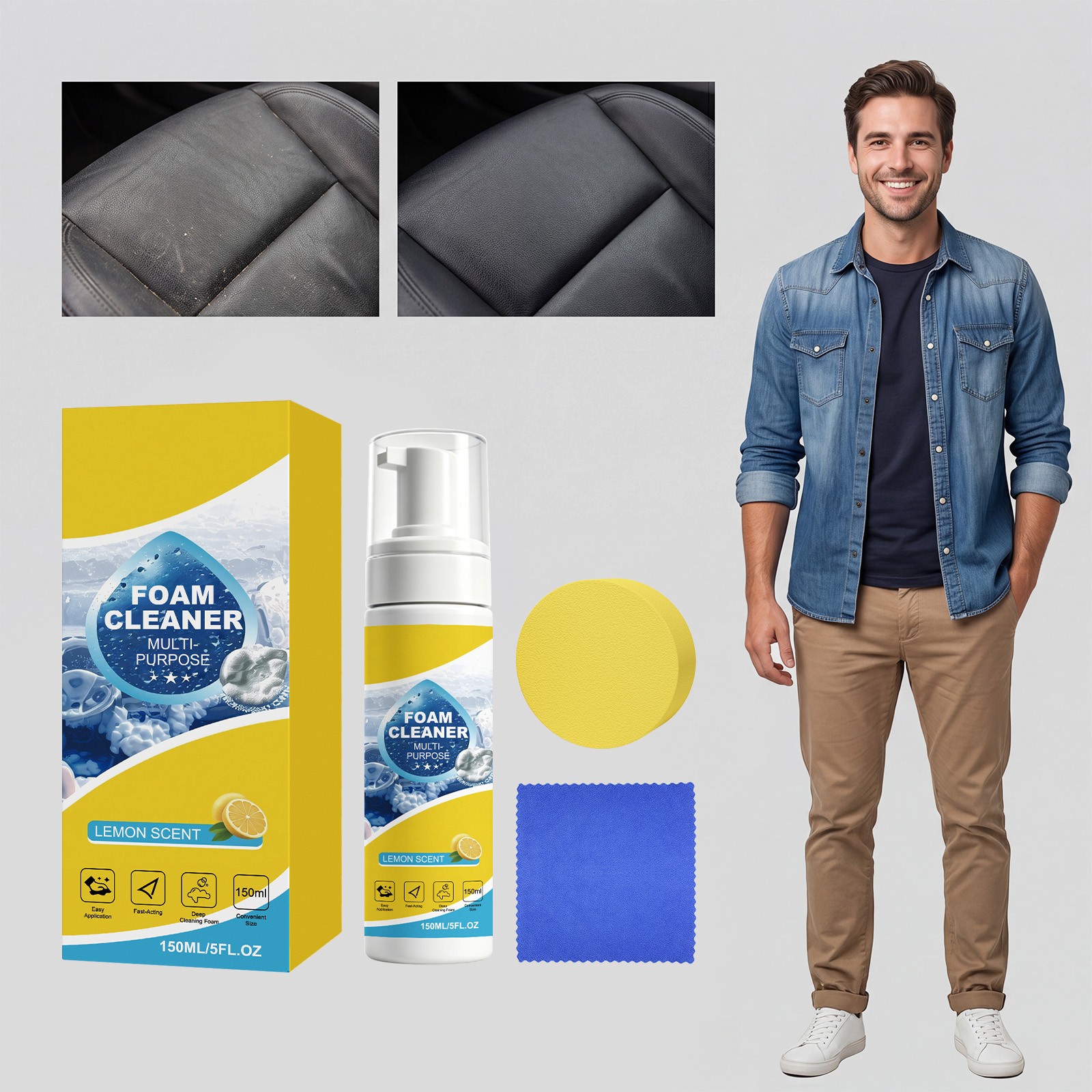 Multi-purpose Foam Cleaning Kit 150ml for Home & Office Use