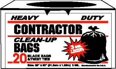 Heavy Duty Contractor Garbage/Refuse Bag, 20-Ct. – 11520
