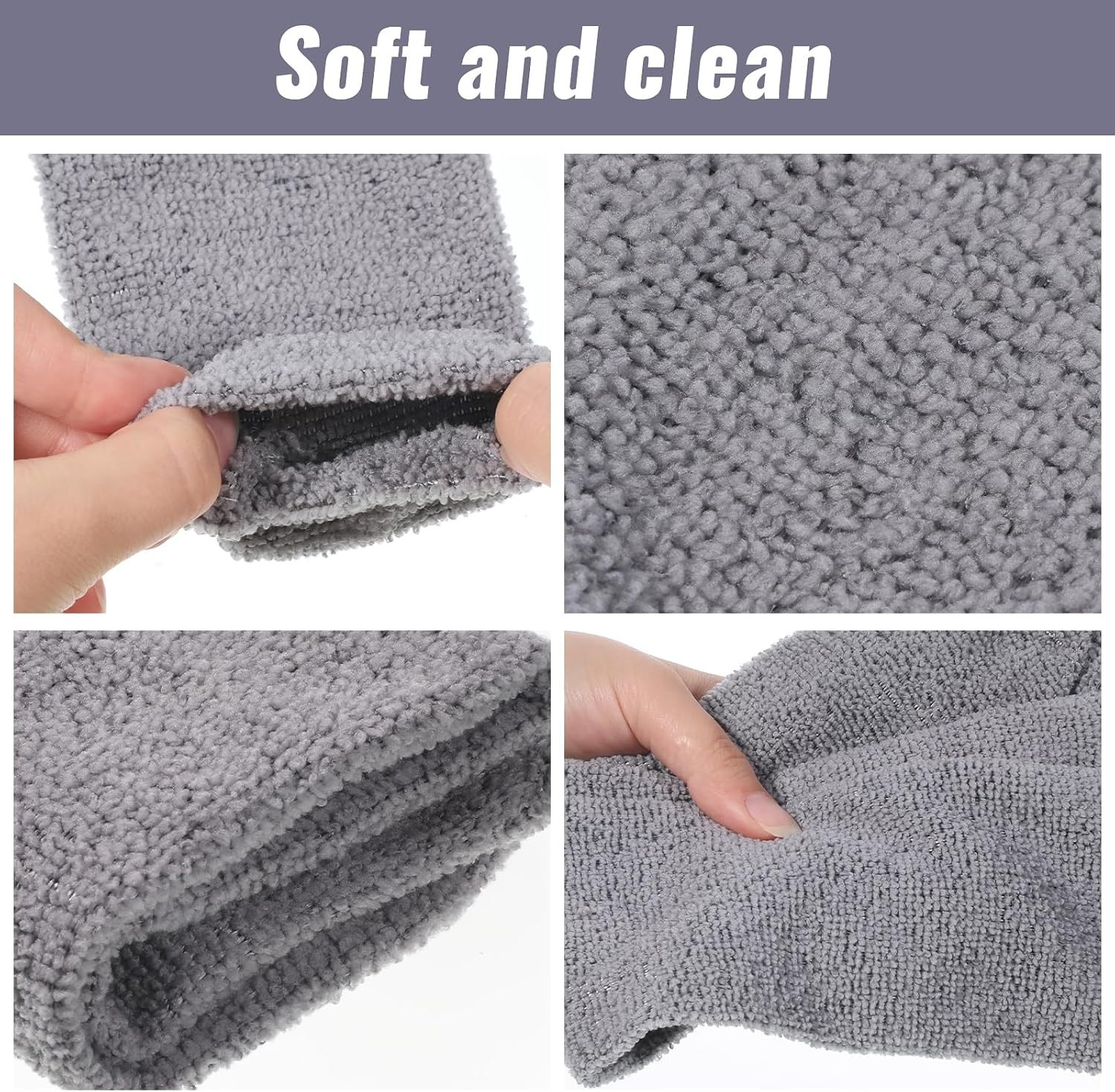 Microfiber Gap Cleaning Cloth Set – 6 Durable, Washable Dust Covers in Gray