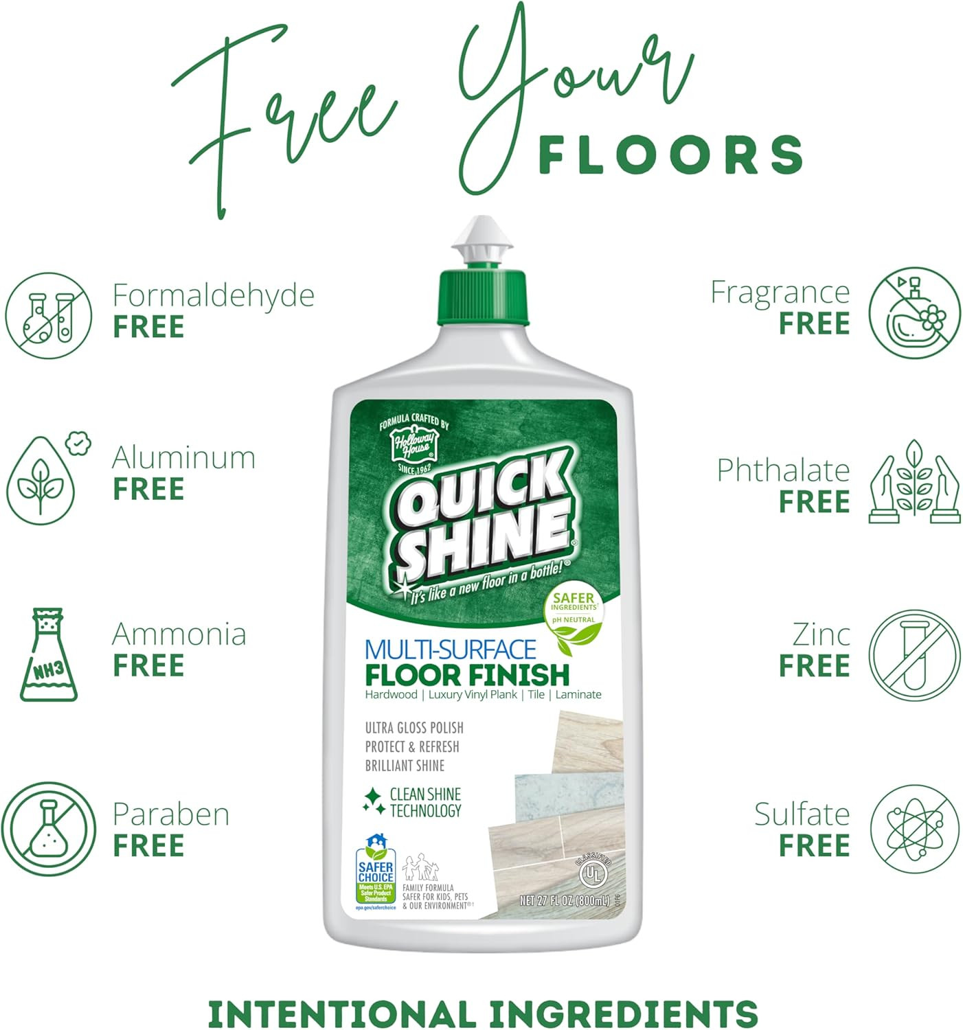 Limpiador y abrillantador multisuperficie Quick Shine con tecnología Clean Shine