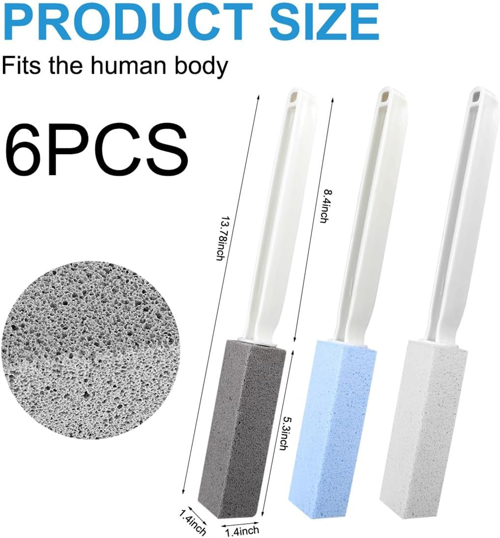 Pumice Stone 6 Packs Long Handle Toilet Bowl Cleaner Eco Friendly Toilet Stai…