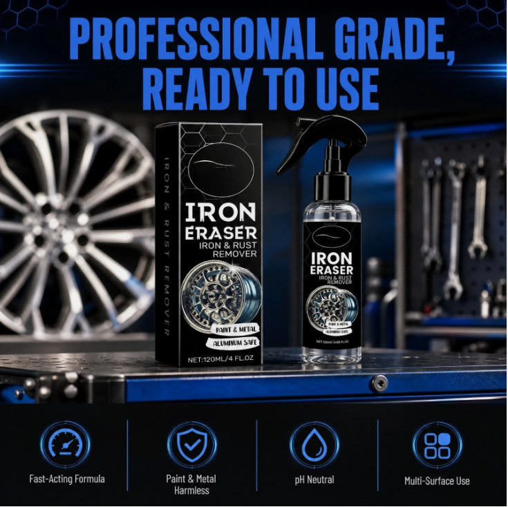 Iron Eraser Rust Remover Spray, Car Wheel Paint Brake Dust Fast Cleaner 120ML US