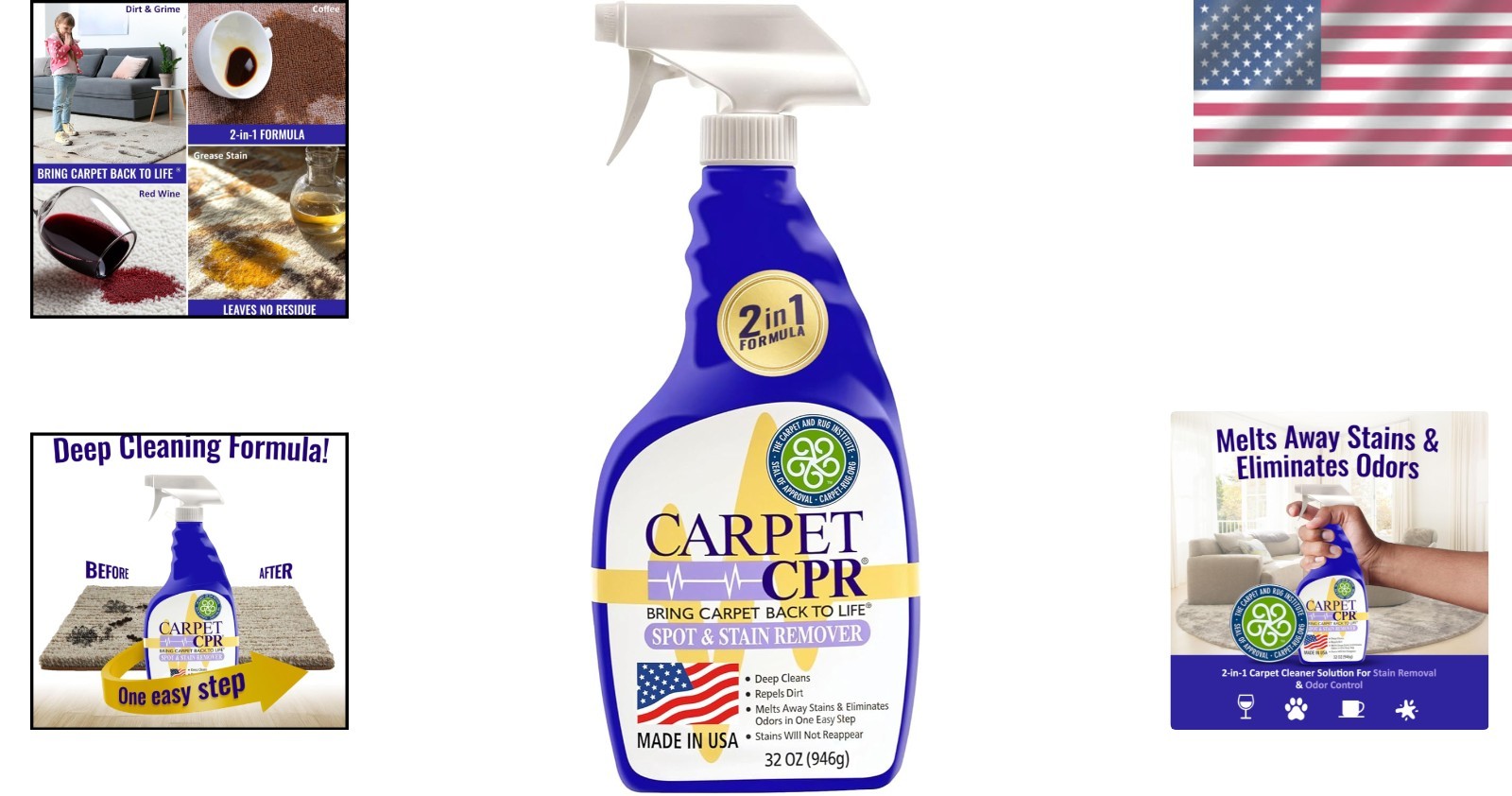 Cruelty-Free Heavy Duty 2-in-1 Carpet Cleaner Spray – Ideal for Pet Accidents