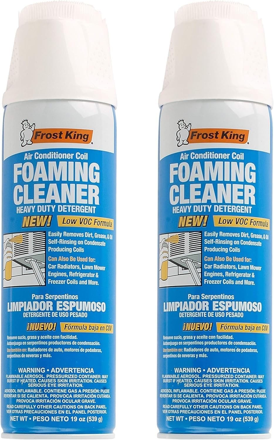 19oz Foam Coil Cleaner Aerosol AC HVAC Radiator Condenser Evaporator Maintenance