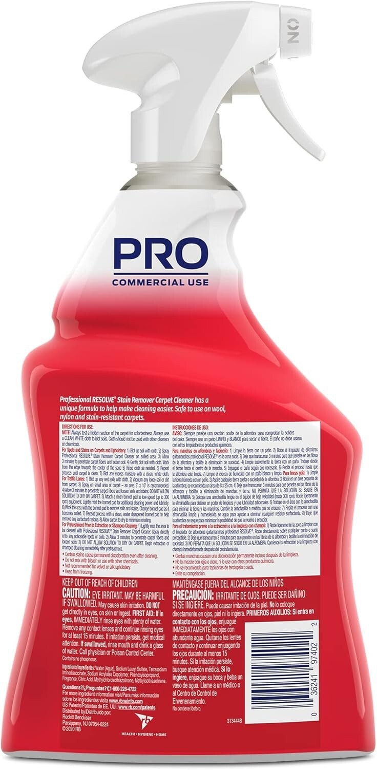 Resolve Professional Strength Spot and Stain Carpet Cleaner 32 Fl Oz (Pack of 1)