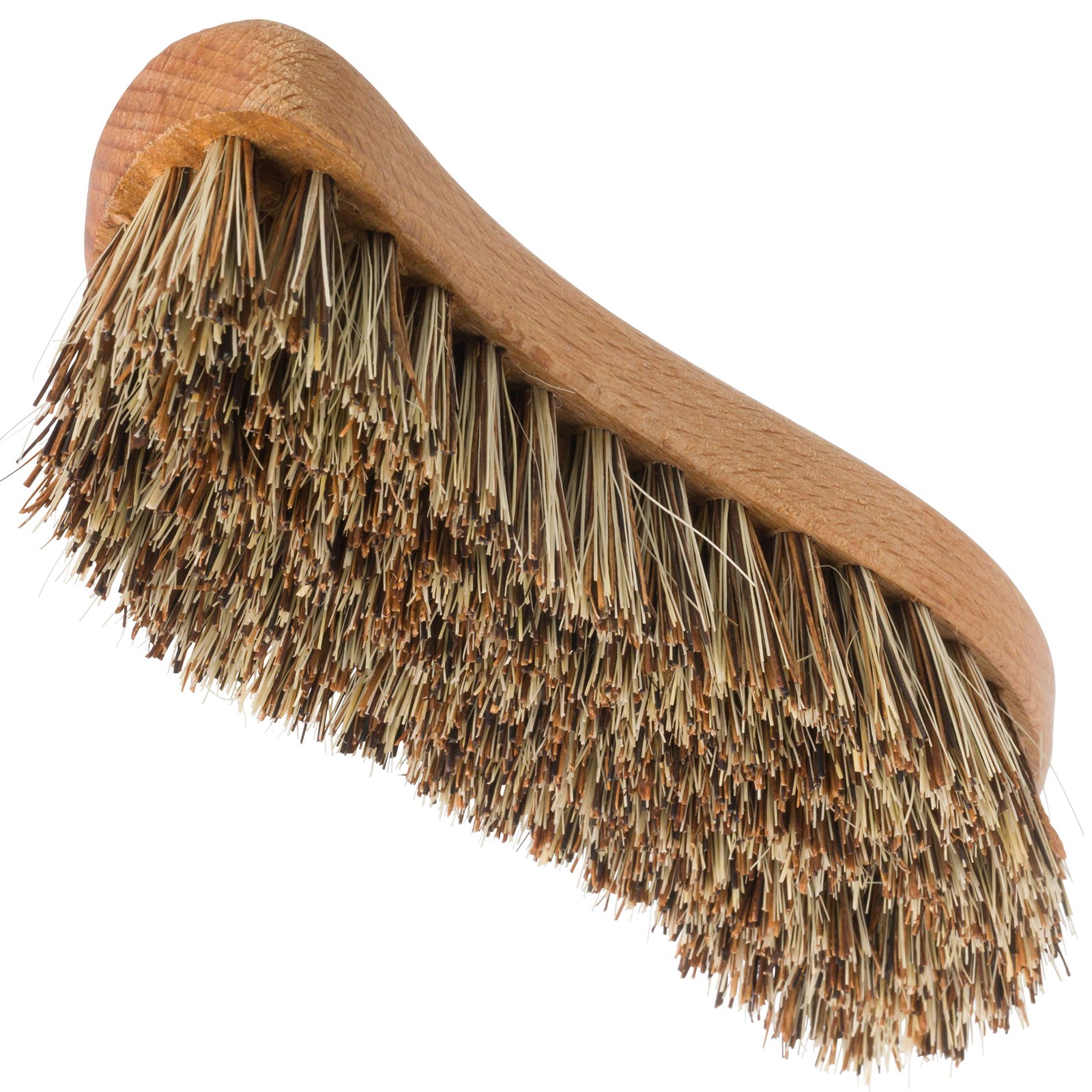 Sshaped Union Fiber Scrub Brush With Oiled Beechwood Handle 81/4 Inches Sshaped