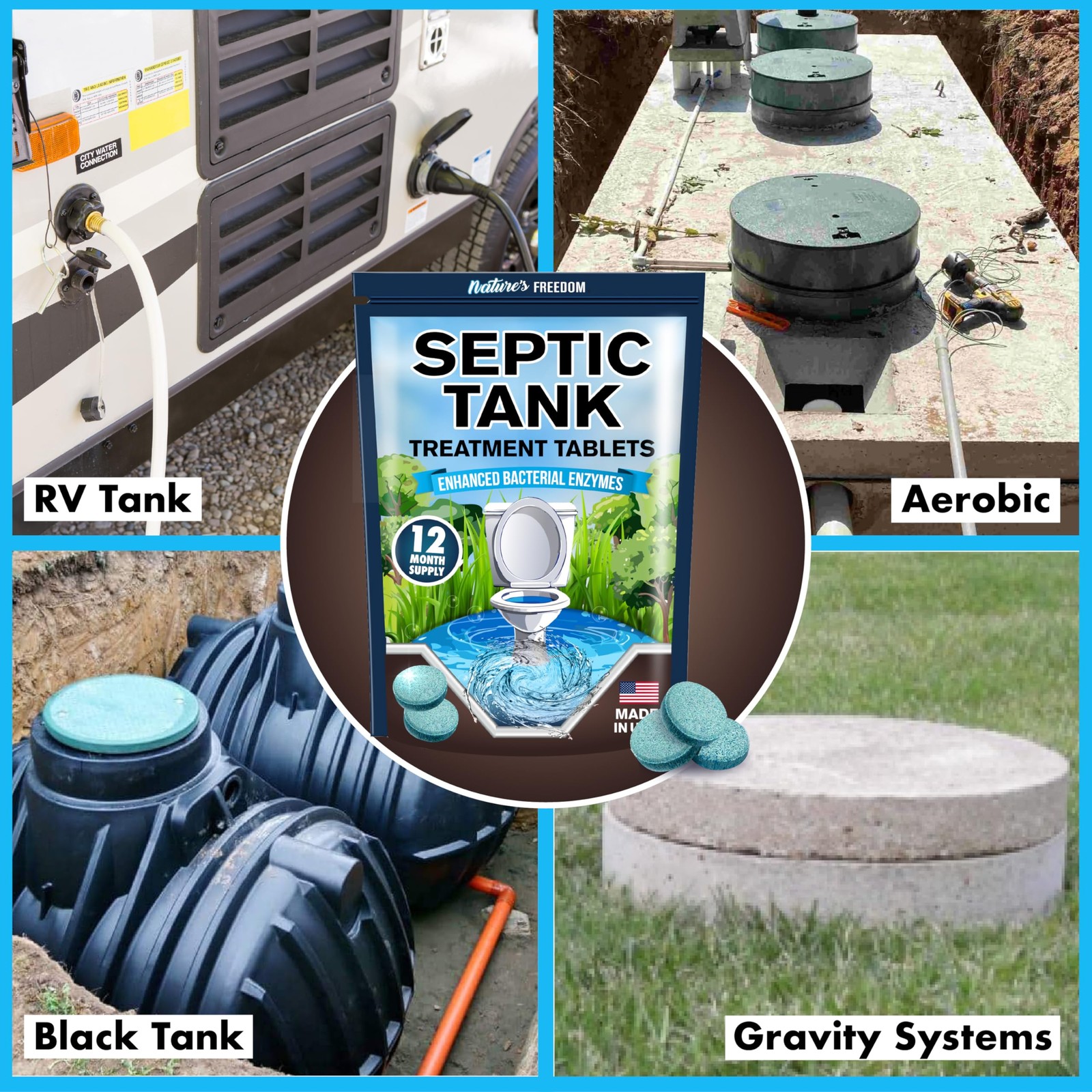 Septic Treatment Tablets – 1 Year Supply, Small Yet Powerful Enzyme Formula, …