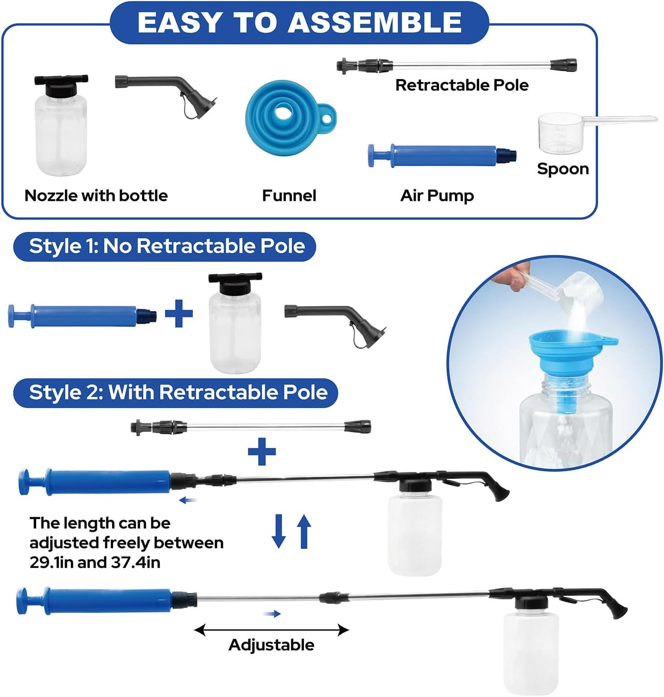 Diatomaceous Earth Powder Duster – 250Ml Adjustable 17-50 Inch Powder Sprayer wi