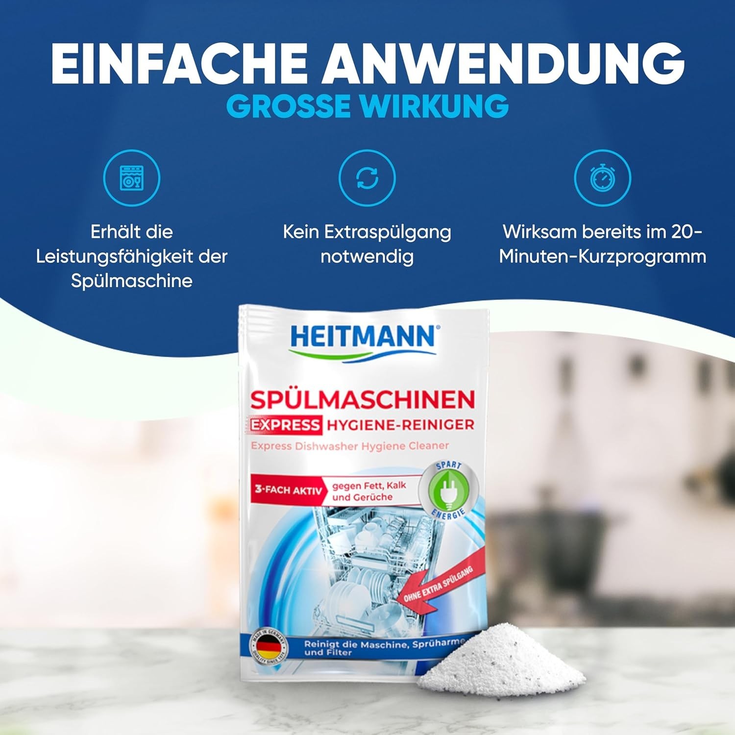 Quick & Efficient 30g Dishwasher Hygiene Solution – Cleans in Just 20 Minutes