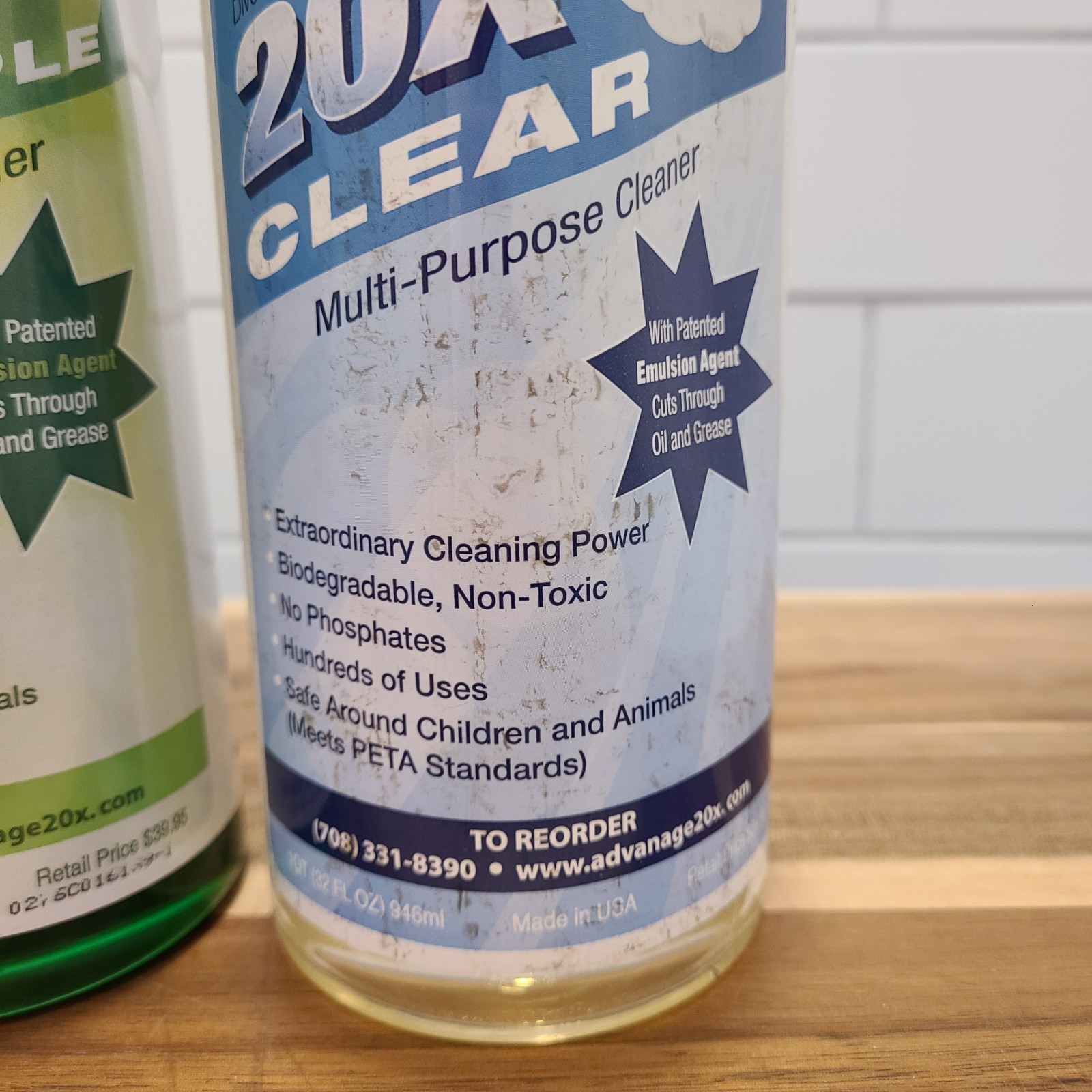 ADVANAGE 20X Multi-Purpose Cleaner Clear & Green Apple 2 Pack Concentrate NEW