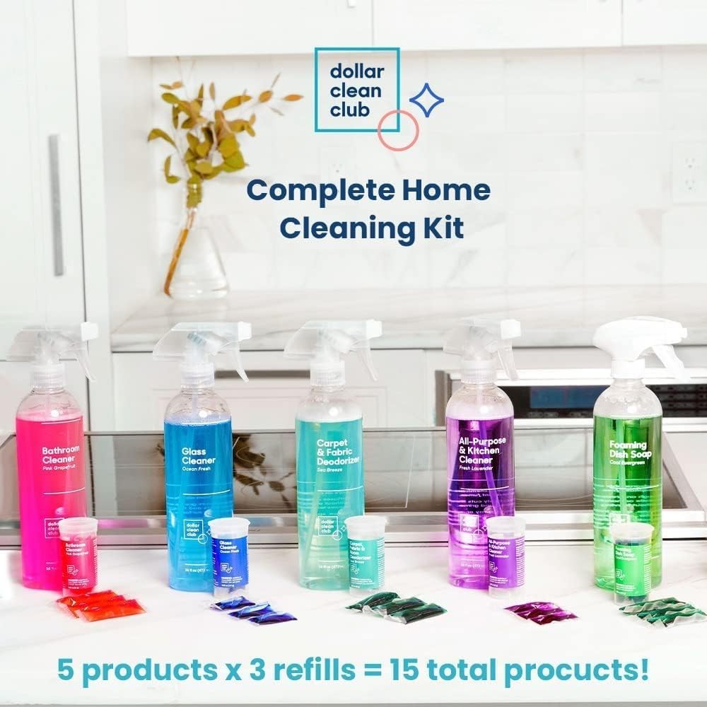 Complete 15-Pack Eco-Friendly Home Cleaning Kit – Sparkling Fresh Scent