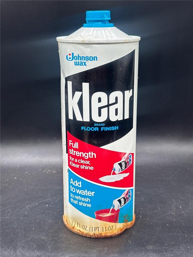 Vintage Klear Floor Finish Sc Johnson Wax 27 Oz Can 90% Full 1979
