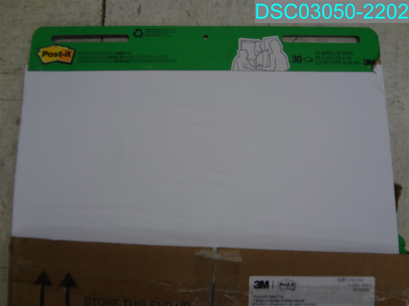 QTY=8: Post-it Easel Pads Super Sticky Recycled Paper Large White 051131996632