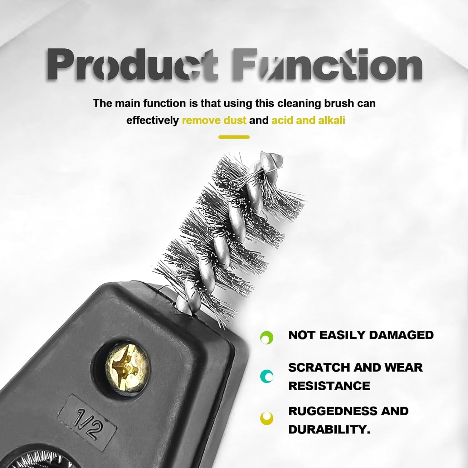 4 in 1 Car Battery Cleaning Brush, Anti-Corrosion Battery Termina Color: Black