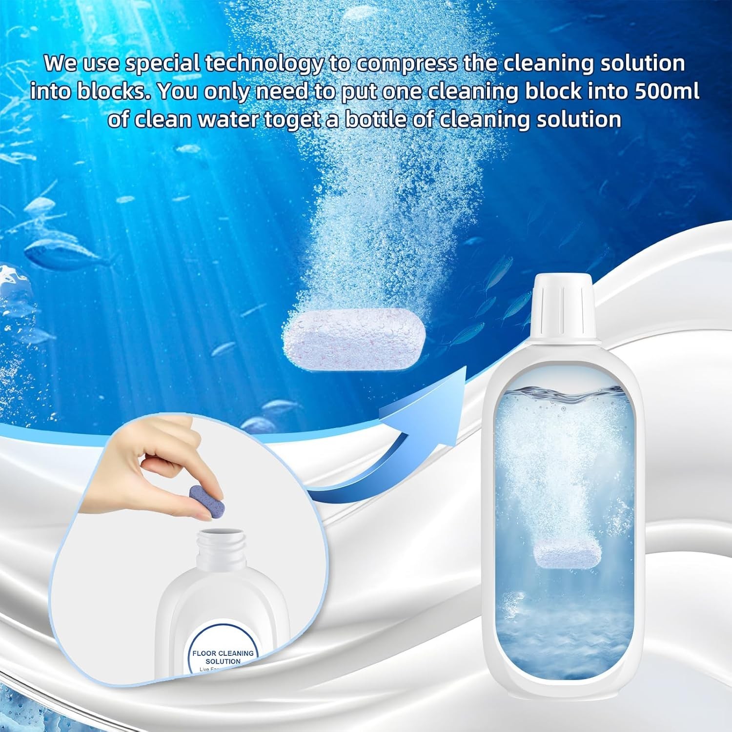 10 Bottles Compatible with Tineco Cleaning Solution Pet 500ml Per Bottle Lave…