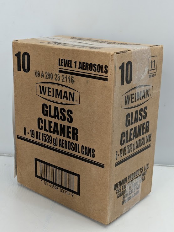 Lot of 6 WEIMAN 19 ounce Aerosol Spray Can Free Foaming Glass Cleaner No Drip