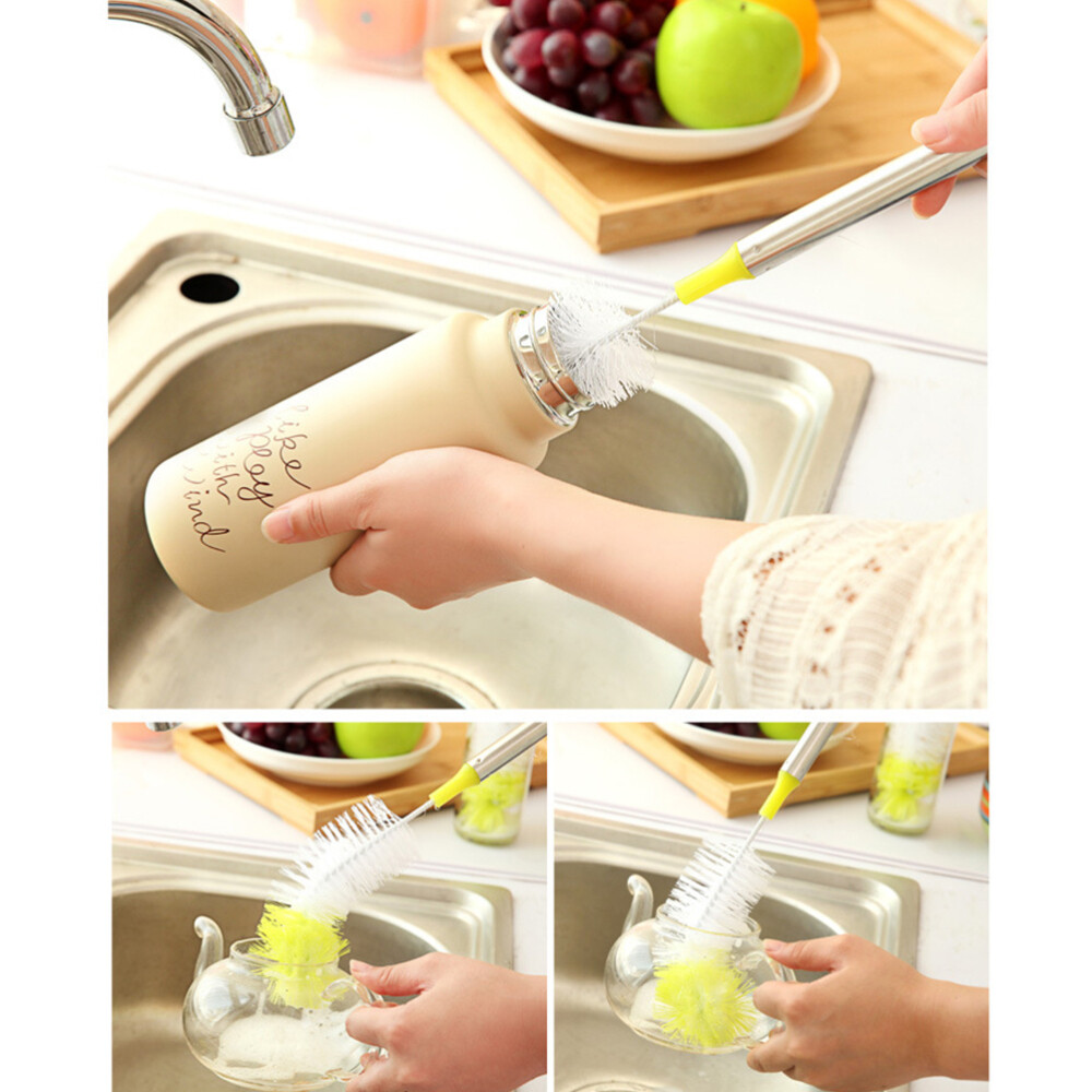 Bottle Scrub Brush Brushes for Cup with Long Handle Feeding