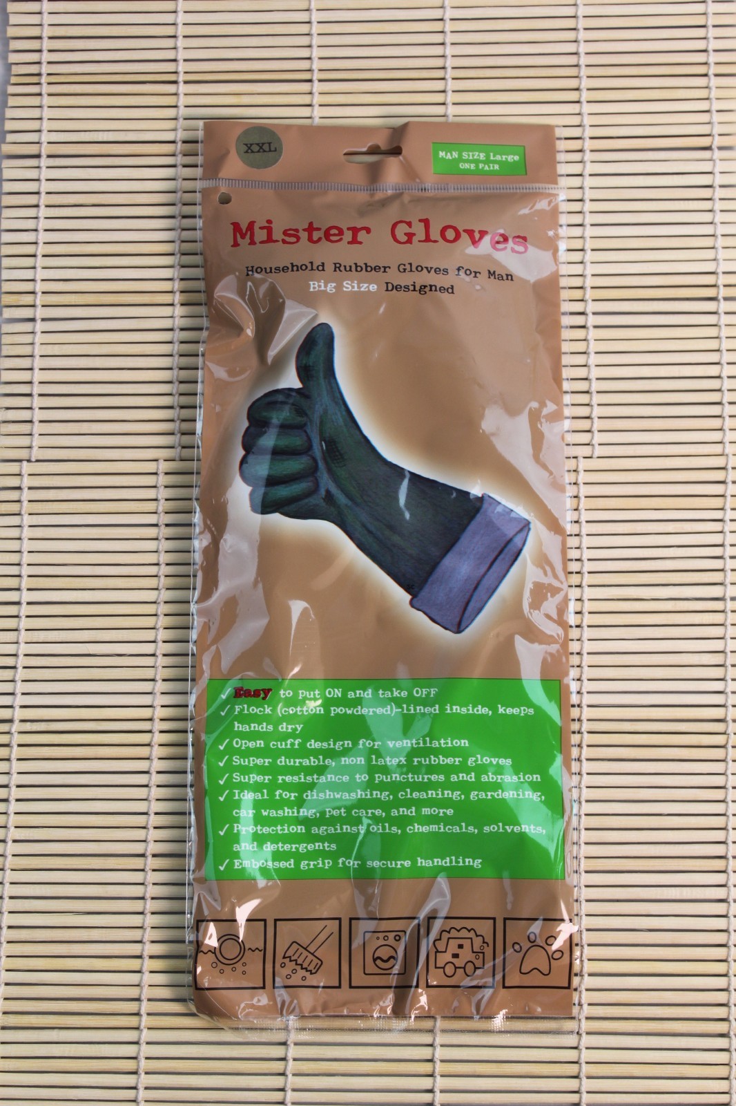 Mister Gloves Household Rubber Gloves for Mr. Men for Clean,Big XL ,Non-Latex