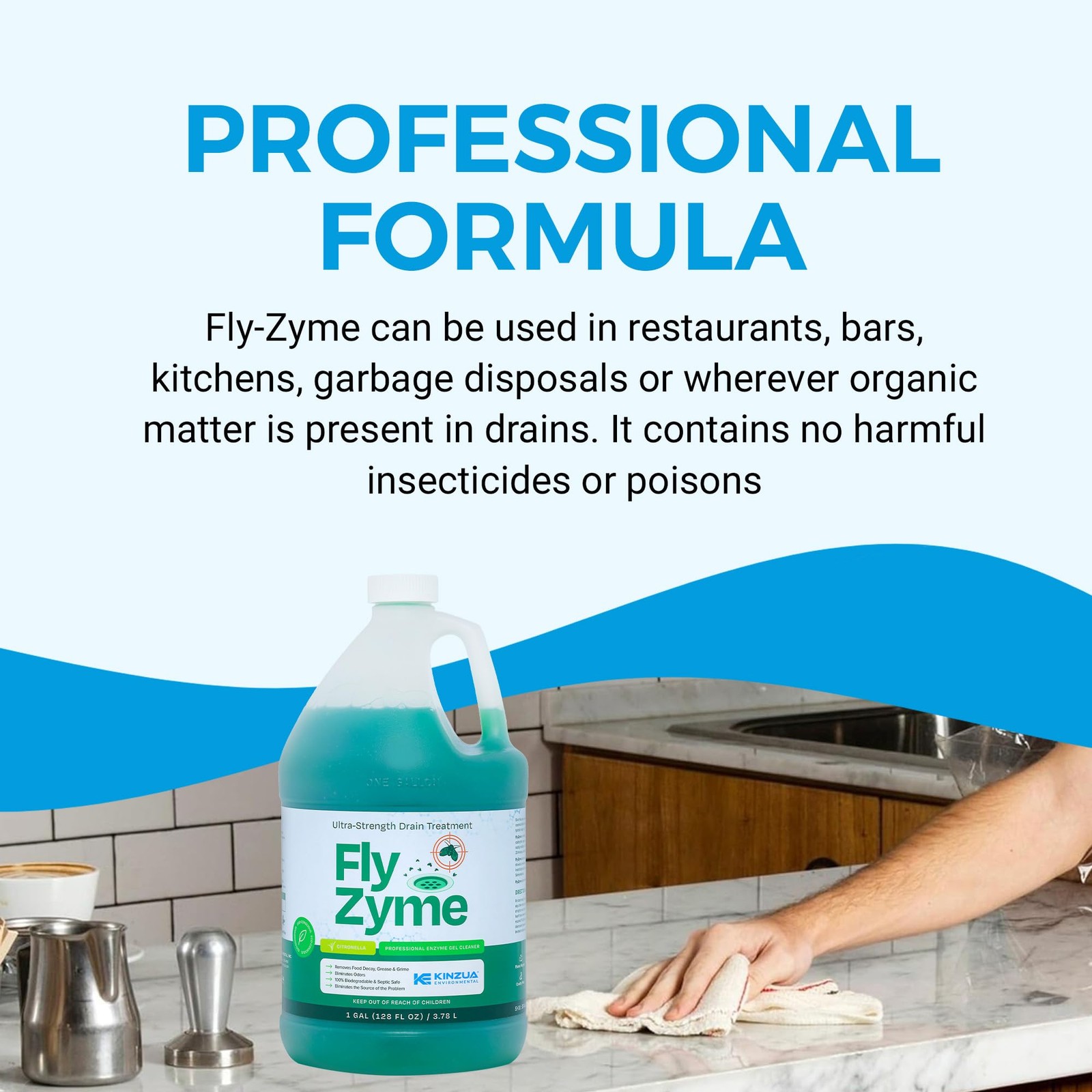 Enzyme Drain Cleaner Highly Concentrated Citronella Scented Organic 1 Gallon