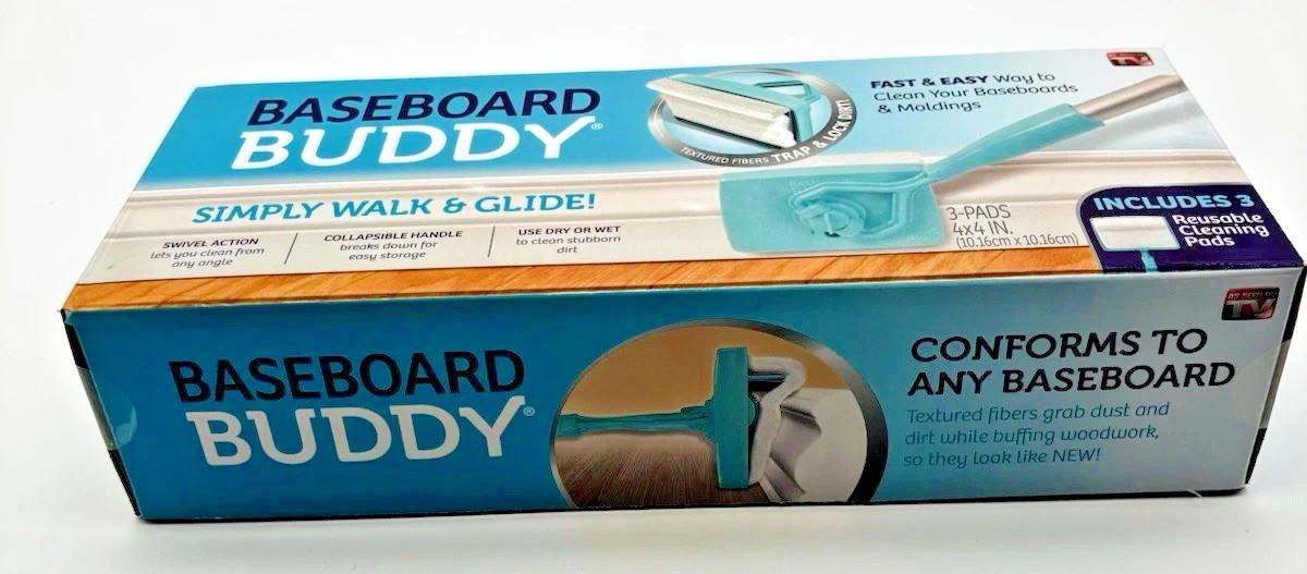 Baseboard Buddy Baseboard Cleaner Includes 3 Reusable Pads – As Seen On TV