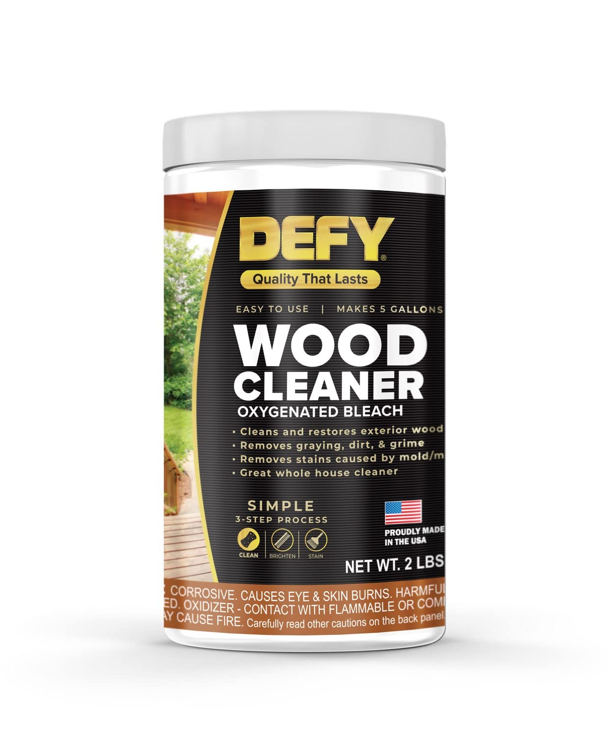 DEFY Wood Cleaner 32 Ounce Oxygen Bleach Deep Clean for Wood Surfaces