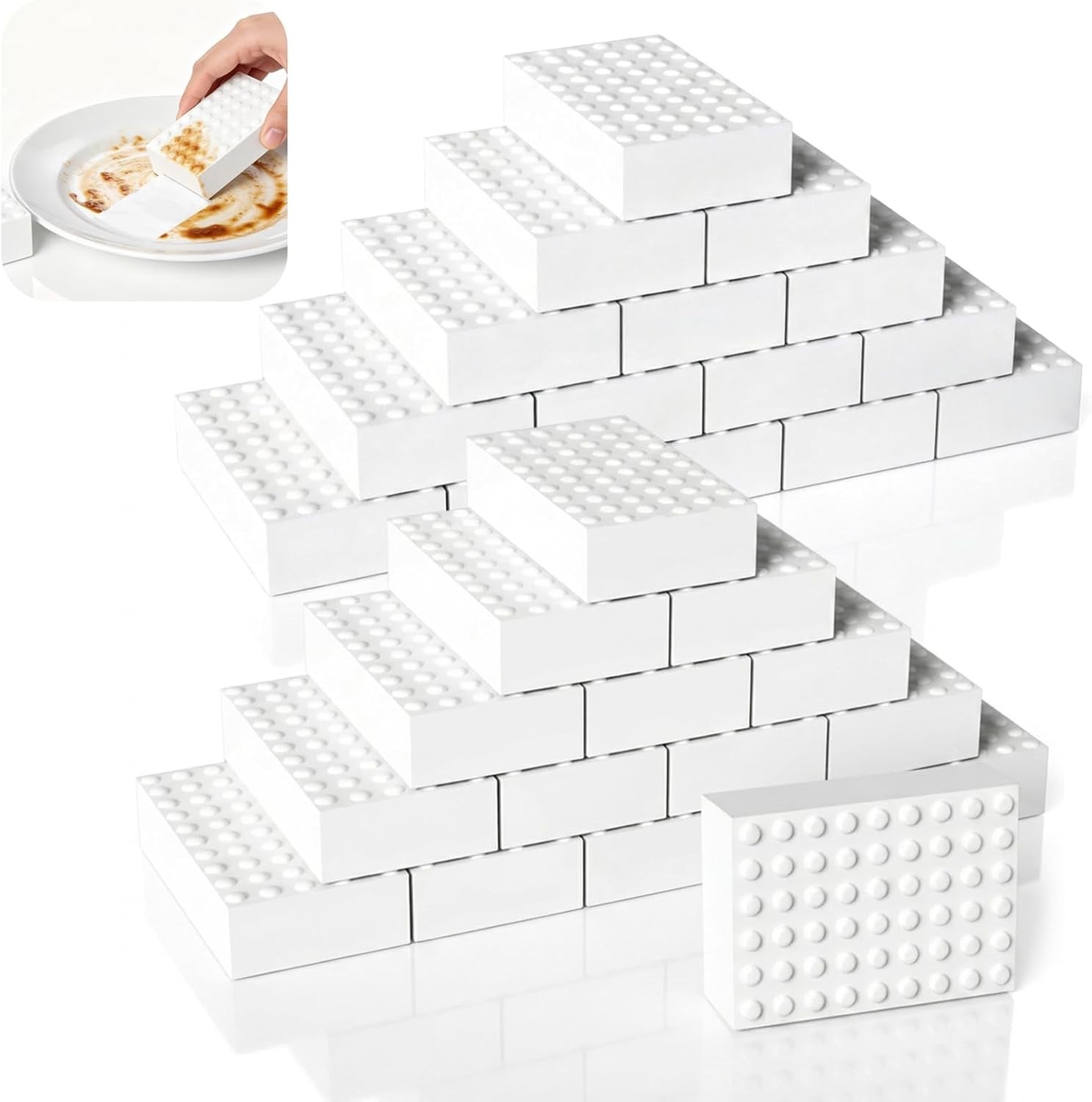 2X Density Sponge Erasers: 50 Pack Non-Toxic Sponges for Effortless Cleaning