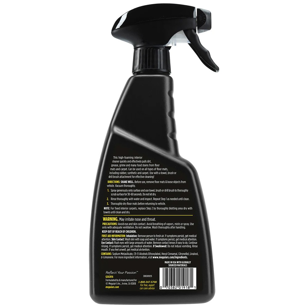 Meguiar’s Foaming Floor Mat + Carpet Cleaner – 16oz