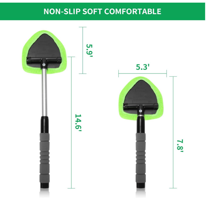 15x Windshield Cleaner Wand – Microfiber Anti-Fog Tool for Car Windows