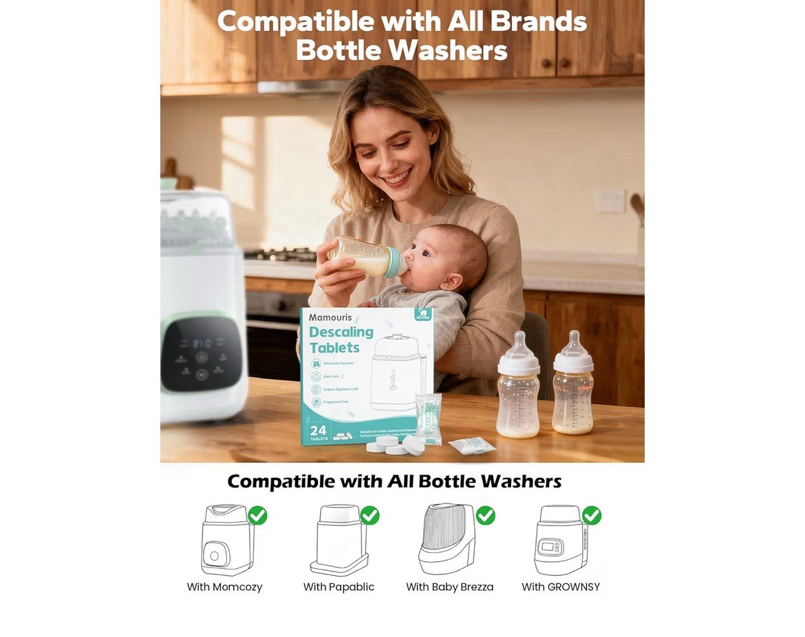 Mamouris Descaling Tablets 20 Ct Baby Safe Fragrance-Free for Appliances
