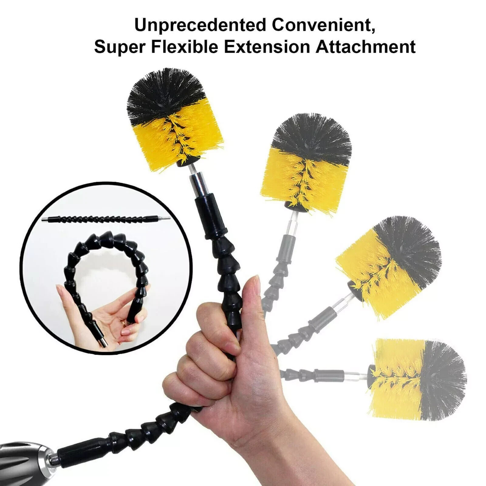3PC Drill Brush Attachment Set-Car Interior Detailing Kit Power Scrubber Brush